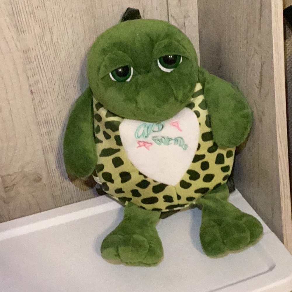 Adorable Green Turtle Plush backpack